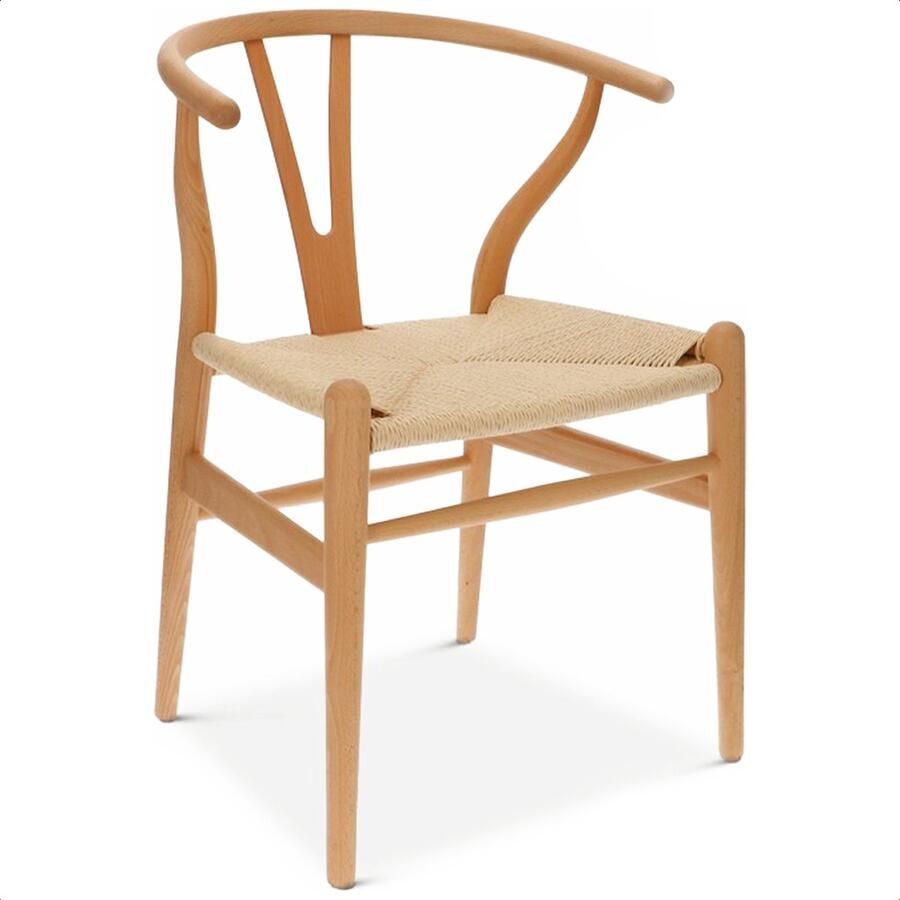 Scandi Wishbone Eetkamerstoel Wishbone Stoel Houten eetkamerstoelen eetkamer Stoelen Naturel