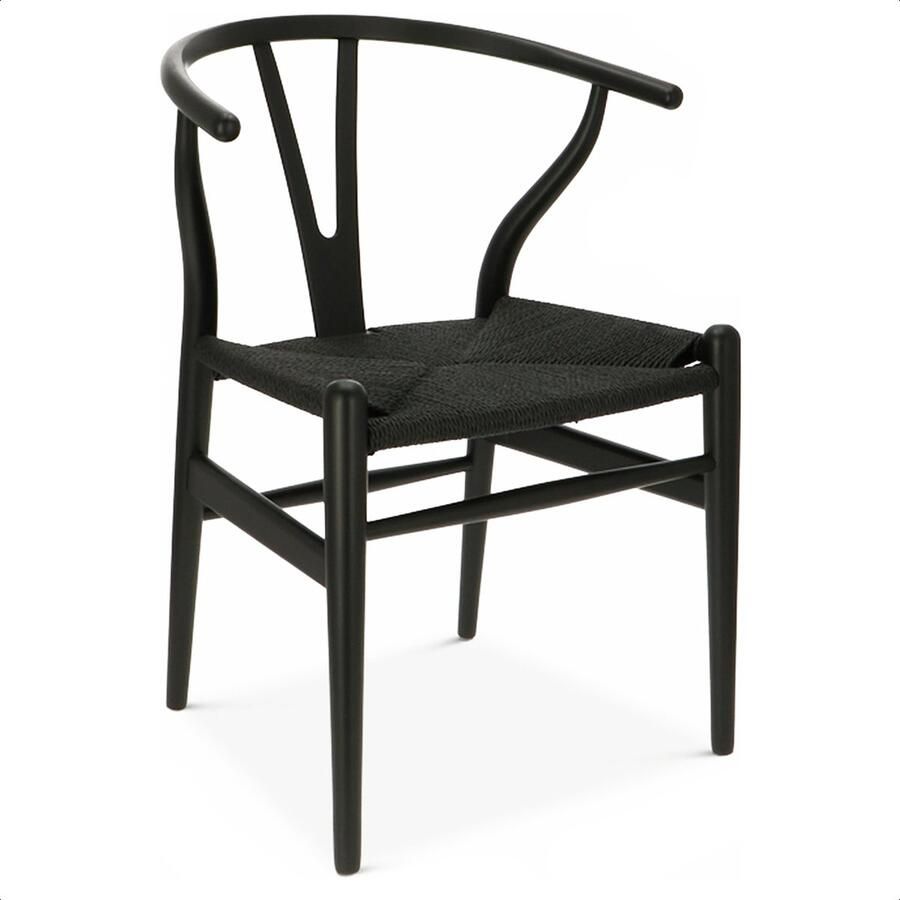 Scandi Wishbone Eetkamerstoel Wishbone Stoel Houten eetkamerstoelen eetkamer Stoelen Zwart