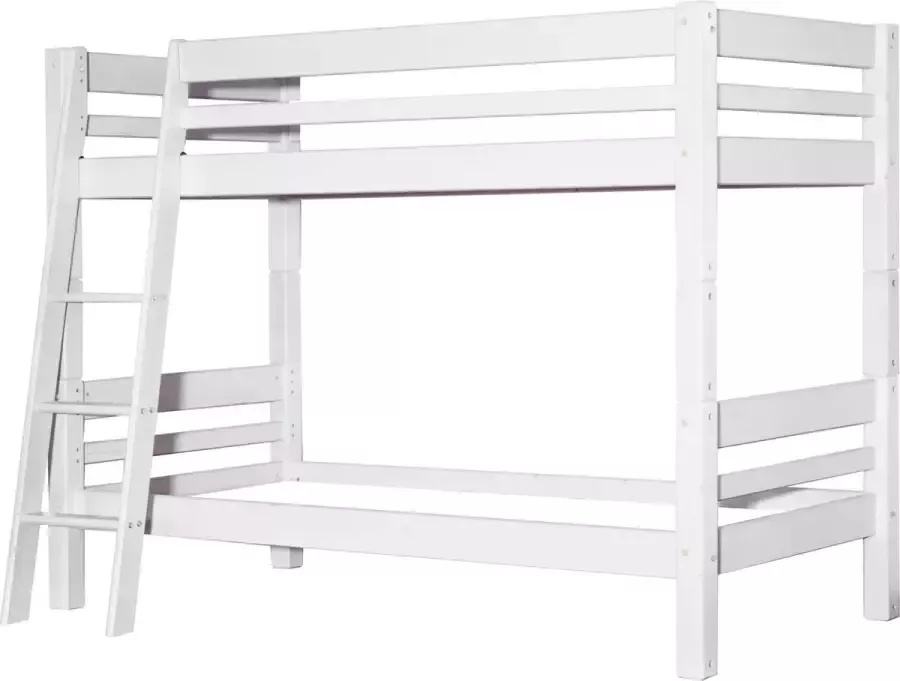 Scanliving MOJO Stapelbed Schuine ladder 90 x 200 cm Wit