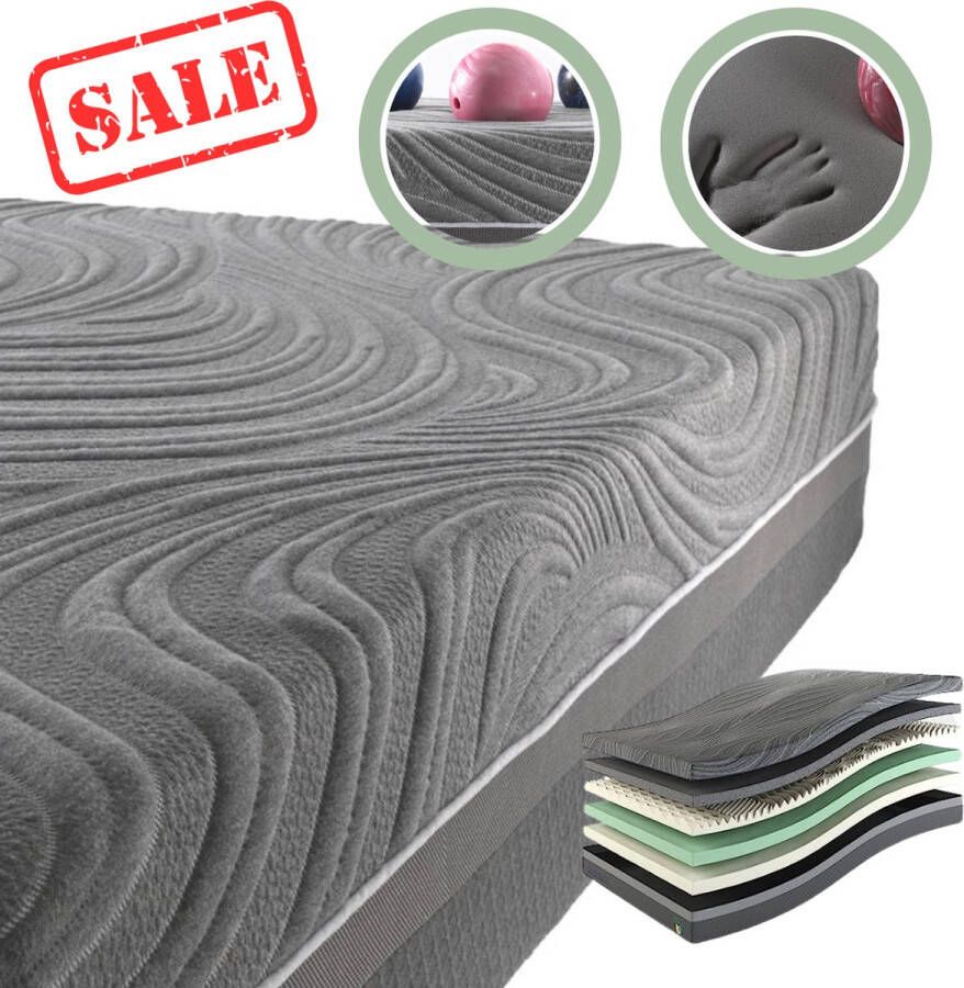 SCARNATTI Comfort Bamboe Matrassen 27cm dik 140x200 cm Matras Koudschuim en Traagschuim 2in1 CoolGel 7 zone ergonomie Groene Thee Nasa Extra Dik