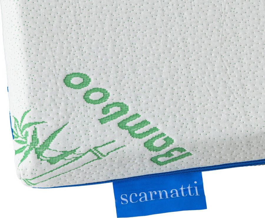 SCARNATTI Premium Topper 160x200 cm 2in1 matras Bamboo Charcoal CoolGel Memory Foam GreenTea Wasbare hoes antislip 65 mm dikte geschikt voor alle slaapposities