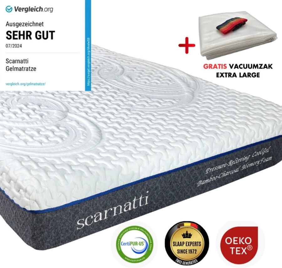 SCARNATTI Matras 120x200 cm 18cm dikte Traagschuim en Koudschuim 2in1 Eenpersoonsmatrassen Twijfelaar logeermatrassen matrassen Met extra large vacuumzak - Foto 2