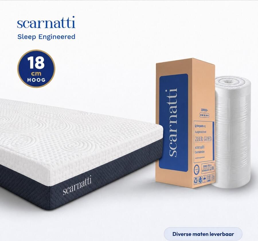 SCARNATTI Matras 140x190 cm 18 cm Traagschuim Koudschuim matrassen 2in1 Memory Foam 7-zones Cool Gel Eenpersoonsmatrassen logeermatrassen - Foto 3
