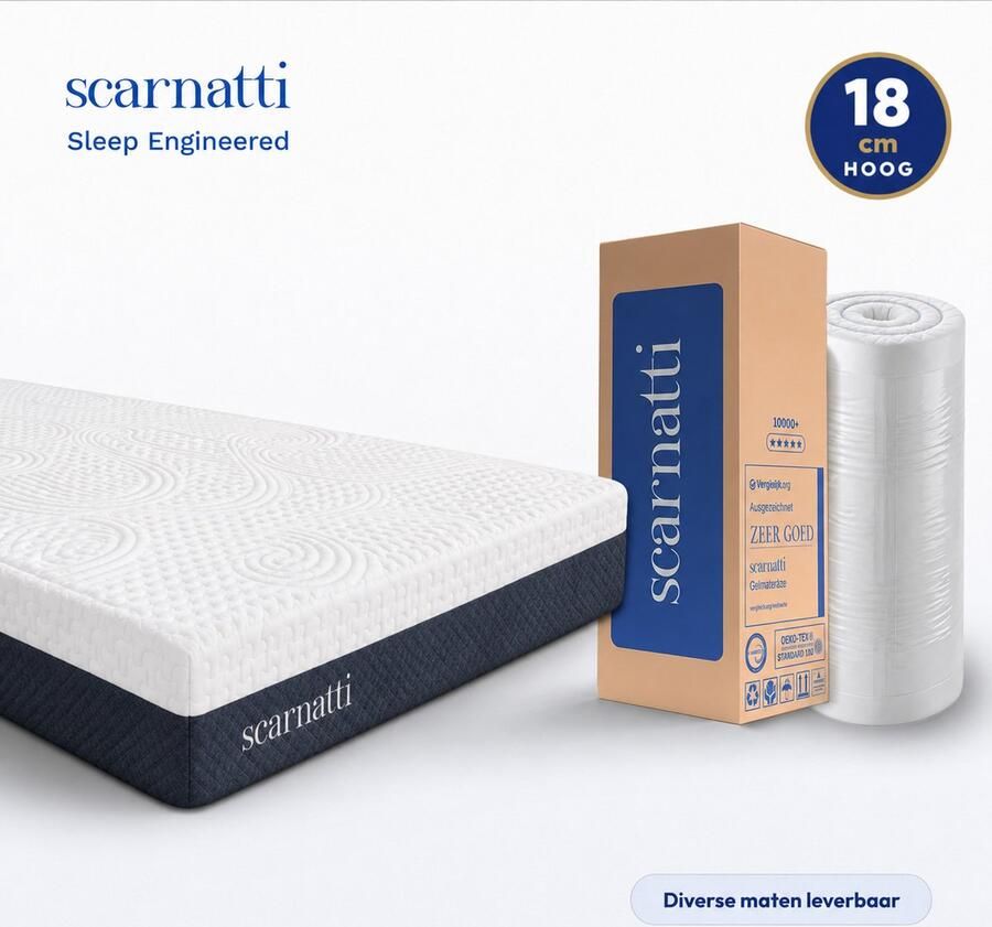SCARNATTI Matras 140x190 cm 18 cm Traagschuim Koudschuim matrassen 2in1 Memory Foam 7-zones Cool Gel Eenpersoonsmatrassen logeermatrassen - Foto 2