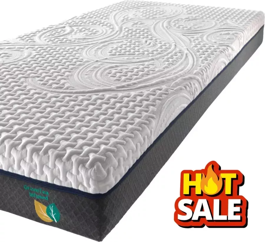 SCARNATTI Cool Gel Memory Foam matras 18 cm 90 x 200 cm 7-zones visco-elastisch en koudschuimmatras verrijkt met groene thee en bamboe houtskool Zero-Partner-Disturbance 2-in-1 - Foto 9