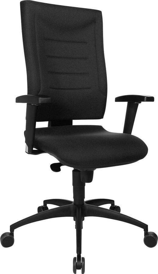 Schäfer Shop Pure Bureaustoel SSI Proline P1 synchroonmechanisme lendensteun afronding ter hoogte van de knieën met armleuningen zwart ons merk