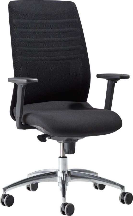 Schäfer Shop Select Bureaustoel SSI Proline Edition 10 met armleuningen puntsynchroon mechanisme zitting met bekkensteun hoofdsteun zwart zilver