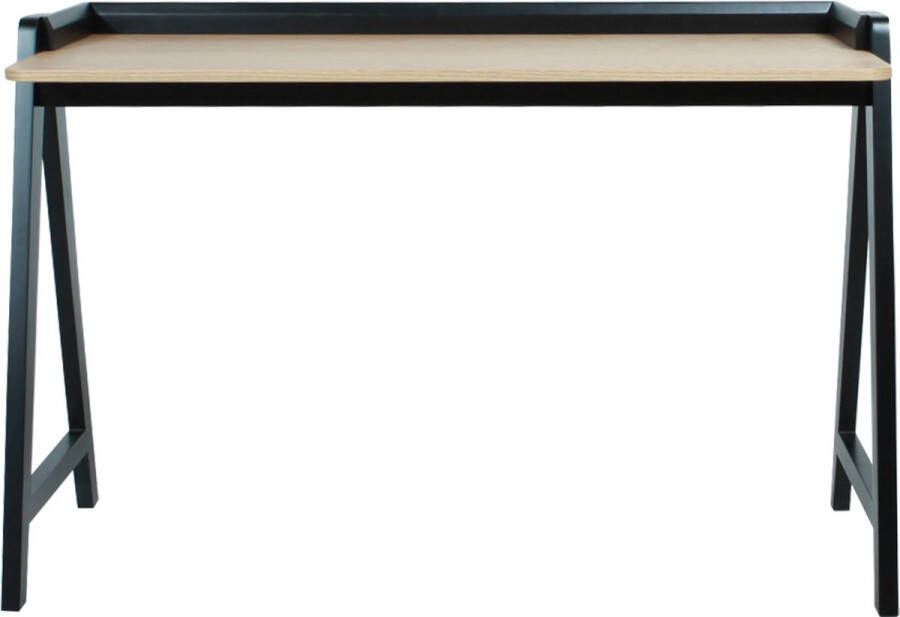 Schaffenburg Domestico bureau met de afmeting 124 x 54 cm. Zwart frame en eikenkleurig blad. Vaste werkhoogte van 75 cm