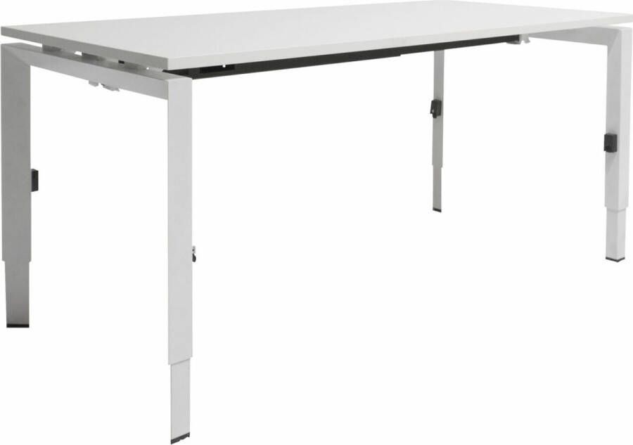 Schaffenburg linesto n4 bureau hoogte instelbaar (65-85cm) met 160x80cm lindberg eiken zwevend 25mm blad en wit