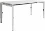 Schaffenburg linesto n4 bureau hoogte instelbaar (65-85cm) met 160x80cm lindberg eiken zwevend 25mm blad en wit (ral9010) vierpoot n-frame (poot rechthoekig 66 x 26 mm.) (met geintegreerde kabelgoot) - Thumbnail 2