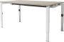 Schaffenburg linesto n4 bureau hoogte instelbaar (65-85cm) met 160x80cm lindberg eiken zwevend 25mm blad en wit (ral9010) vierpoot n-frame (poot rechthoekig 66 x 26 mm.) (met geintegreerde kabelgoot) - Thumbnail 1