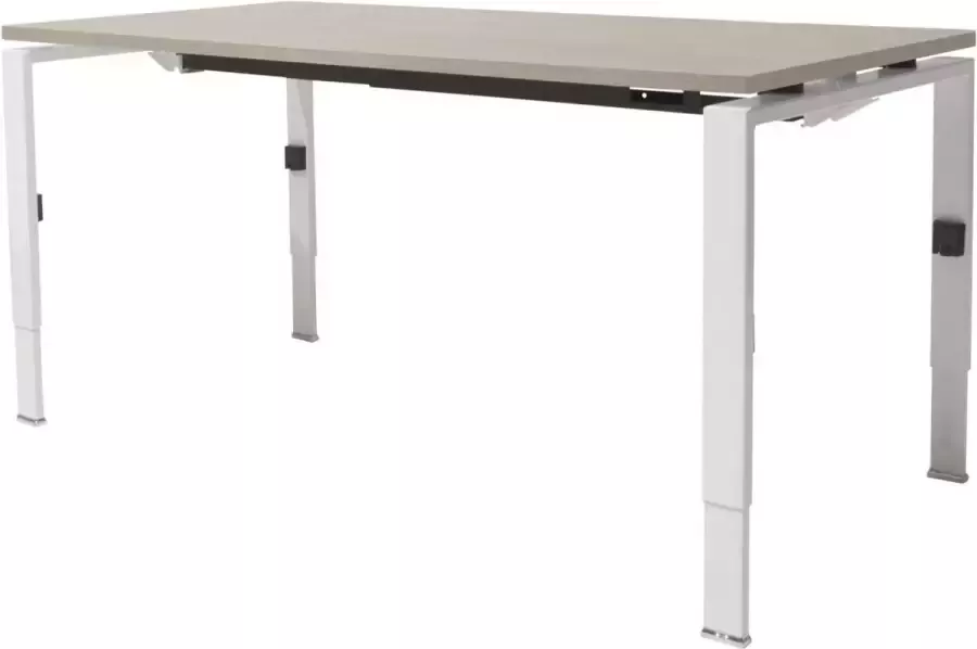 Schaffenburg Linesto N4 bureau hoogte instelbaar (65-85cm) met 160x80cm robson zwevend 25mm blad en aluminium (RAL9006) vierpoot N-frame (poot rechthoekig 66 x 26 mm.) (met geintegreerde kabelgoot) - Foto 2