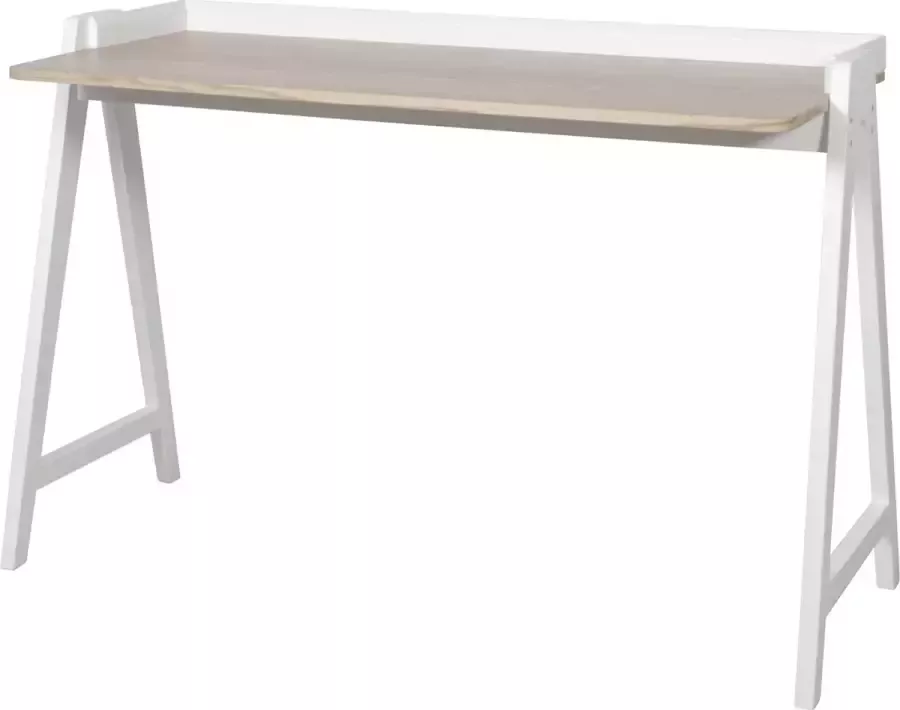 Schaffenburg Office Furniture Schaffenburg Domestico bureau met de afmeting 120 x 60 cm. Wit frame en eikenkleurig blad. Vaste werkhoogte van 75 cm