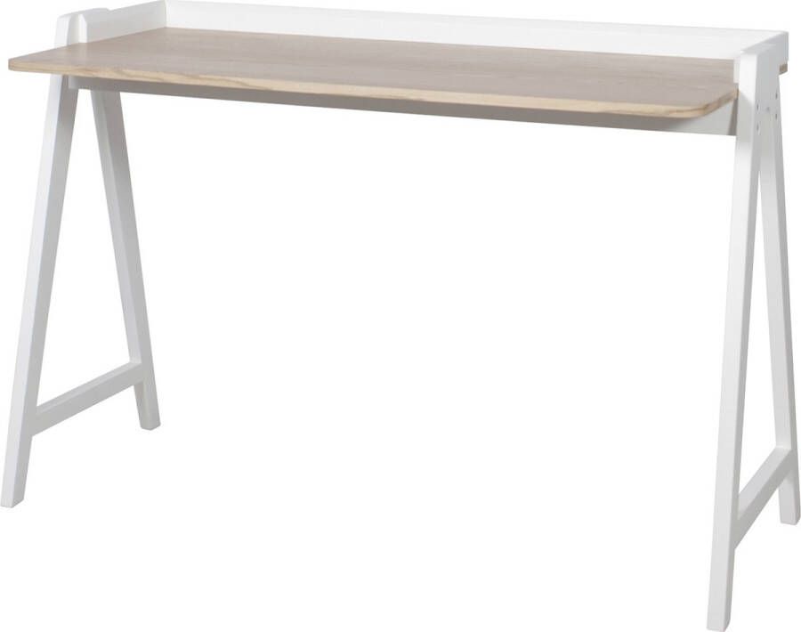 Schaffenburg Office Furniture Schaffenburg Domestico bureau met de afmeting 124 x 54 cm. Wit frame en eikenkleurig blad. Vaste werkhoogte van 75 cm