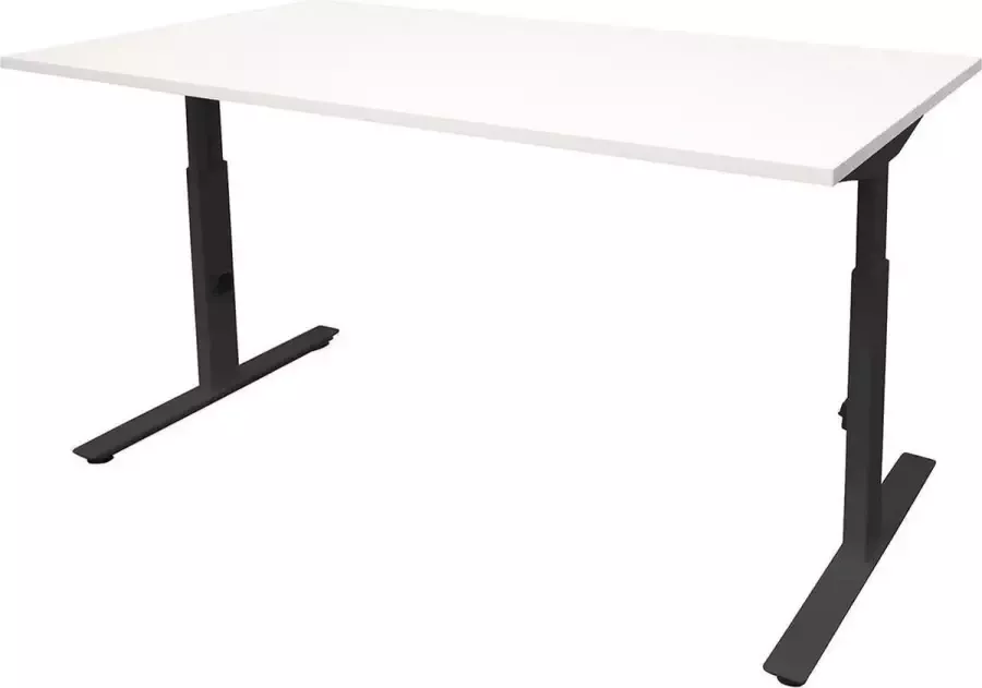 Schaffenburg Verstelbaar Bureau Linesto 140x80 wit zwart frame
