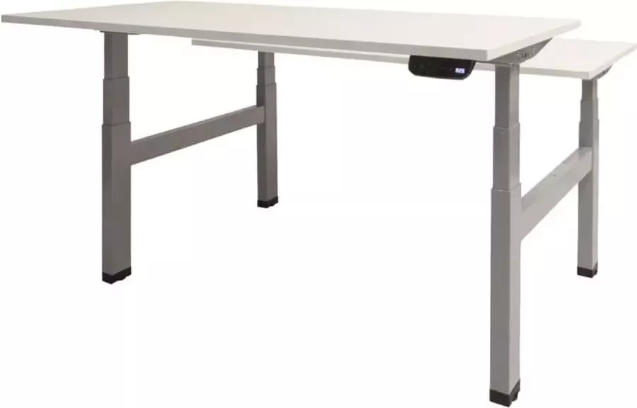 Schaffenburg Zit Sta Bureau Duo Elek 160x80 krijtwit -alu frame