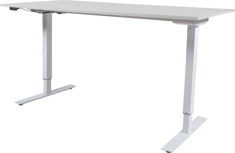 Schaffenburg Zit Sta Bureau Elek 160x80 licht grijs wit frame