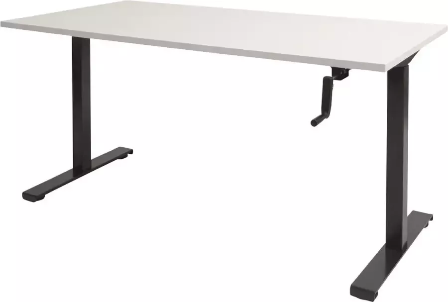 Schaffenburg Zit Sta bureau Slinger 140x80 krijtwit alu frame