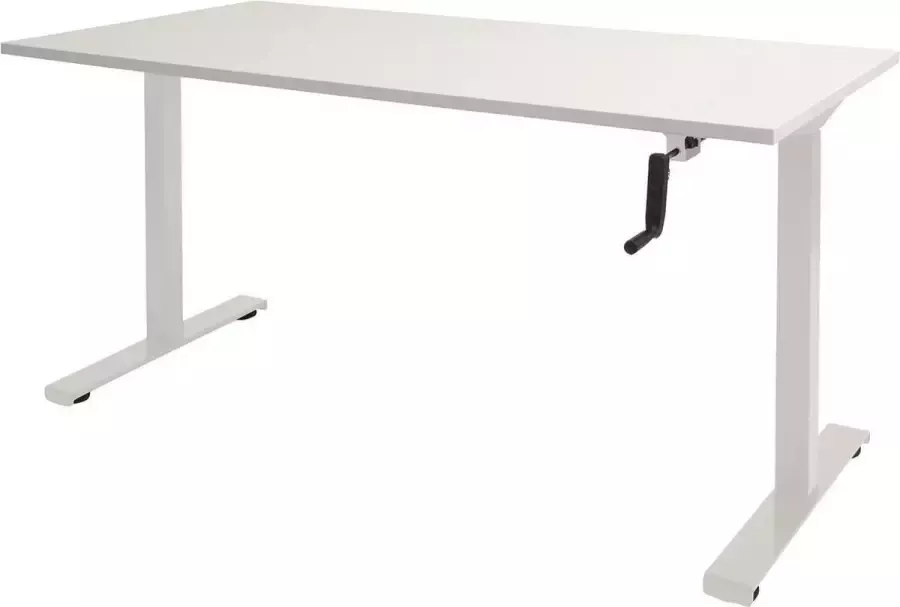 Schaffenburg Zit Sta bureau Slinger 140x80 krijtwit wit frame