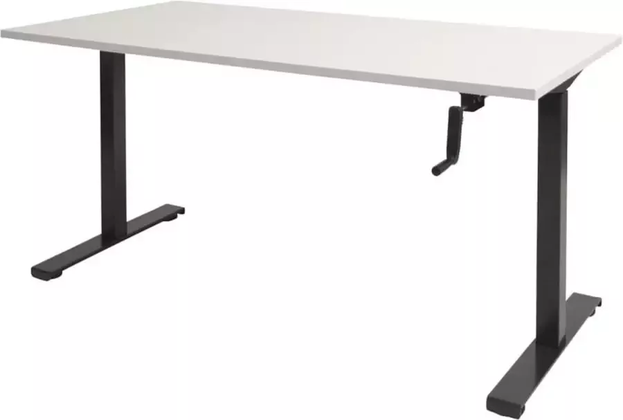 Schaffenburg Zit Sta bureau Slinger 140x80 krijtwit zwart frame