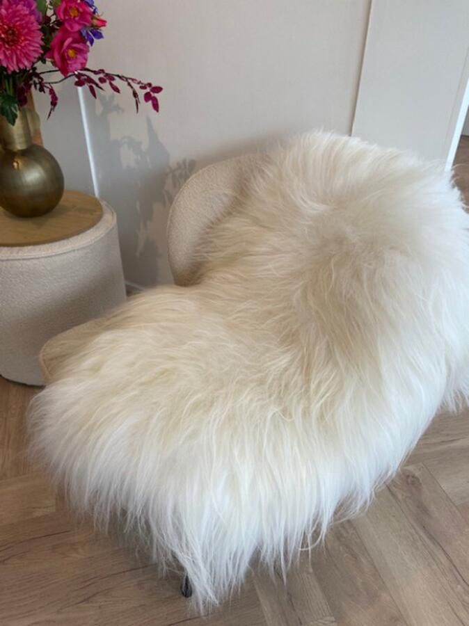Schapenvacht SHOP Schapenvacht IJsland Wit L XL 100-120 cm Vloerkleed 100% Echt