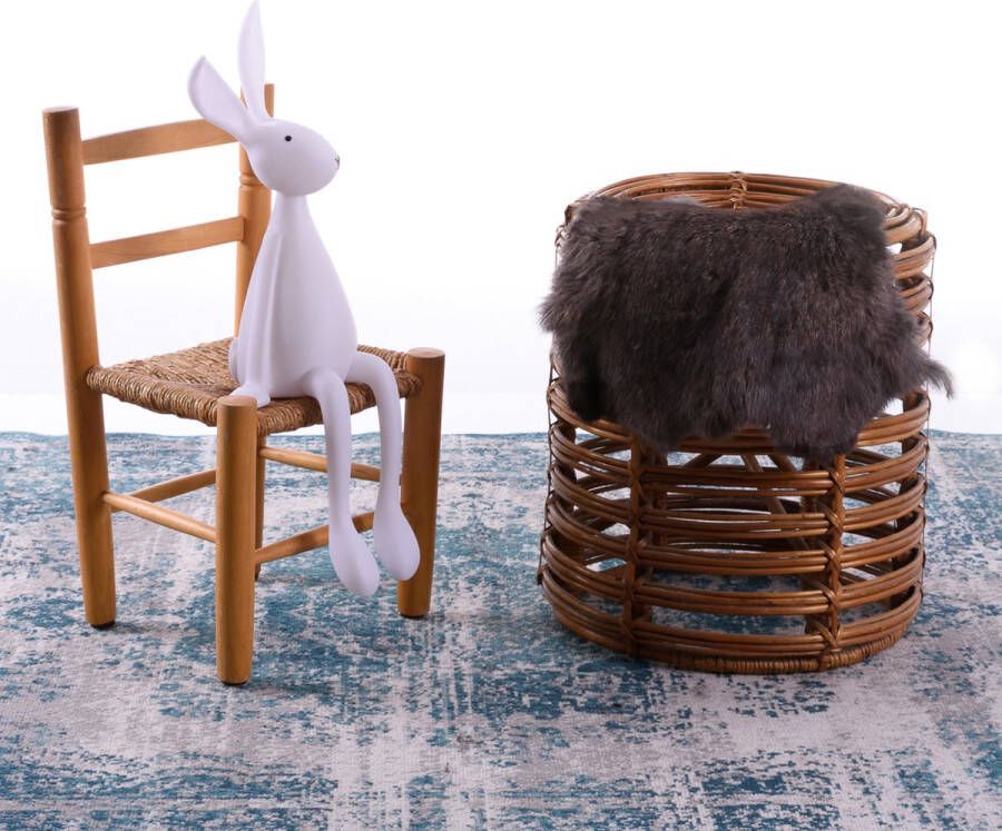 Wildlife Design SET VAN 3 zwarte konijnenvachtjes 3 vachtjes konijnenvel zwart velletje tafel decoratie