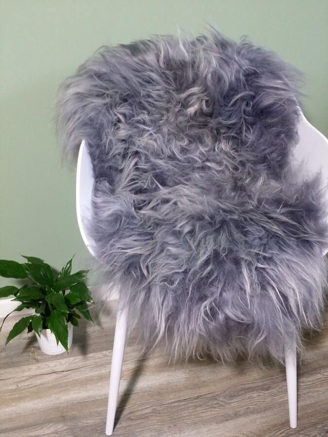 Schapenvacht.SHOP Schapenvacht IJslands Grijs XL (115cm) 100% ECHT Schapenvacht Wol Vloerkleed