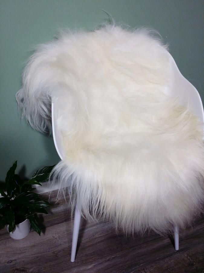 Schapenvacht.SHOP Schapenvacht IJslands Wit XL (115cm) 100% ECHT Schapenvacht Wol Vloerkleed