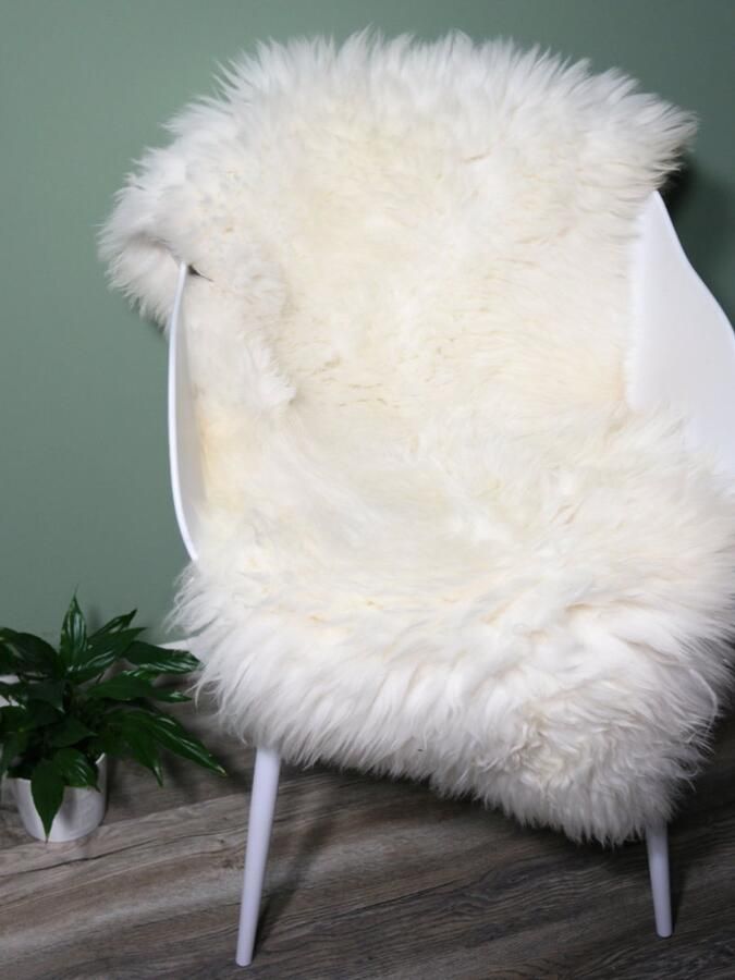 Schapenvacht.SHOP Schapenvacht IJslands Bruin Wit Melange M (100cm) 100% ECHT Schapenvacht Wol Vloerkleed