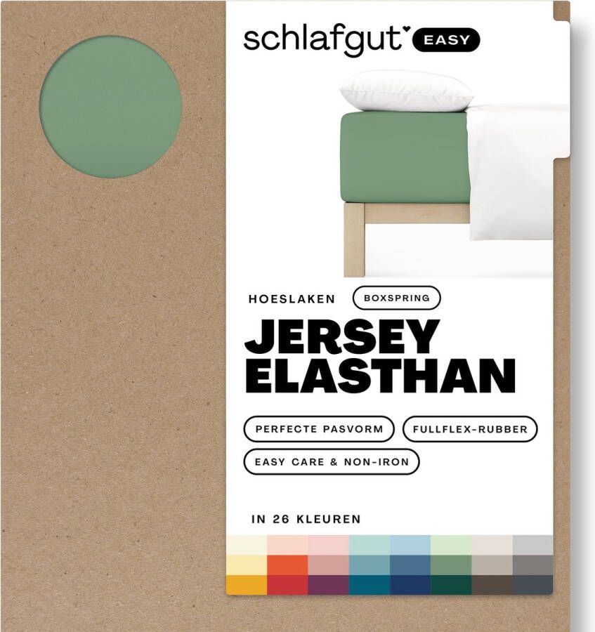 Schlafgut Boxspring Easy Jersey Elasthan Hoeslaken L 140x200 160x220 665 Green Mid