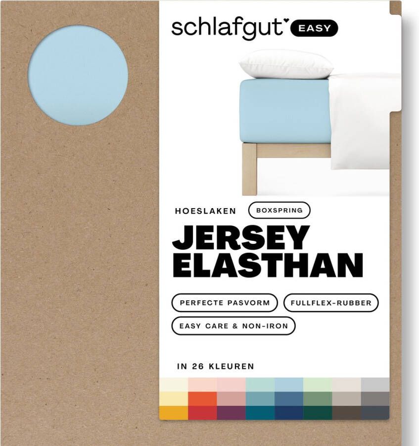 Schlafgut Boxspring Easy Jersey Elasthan Hoeslaken S 90x190 100x220 536 Blue Light