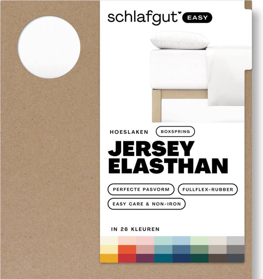 Schlafgut Boxspring Easy Jersey Elasthan Hoeslaken XL 180x200 200x220 101 Full-White