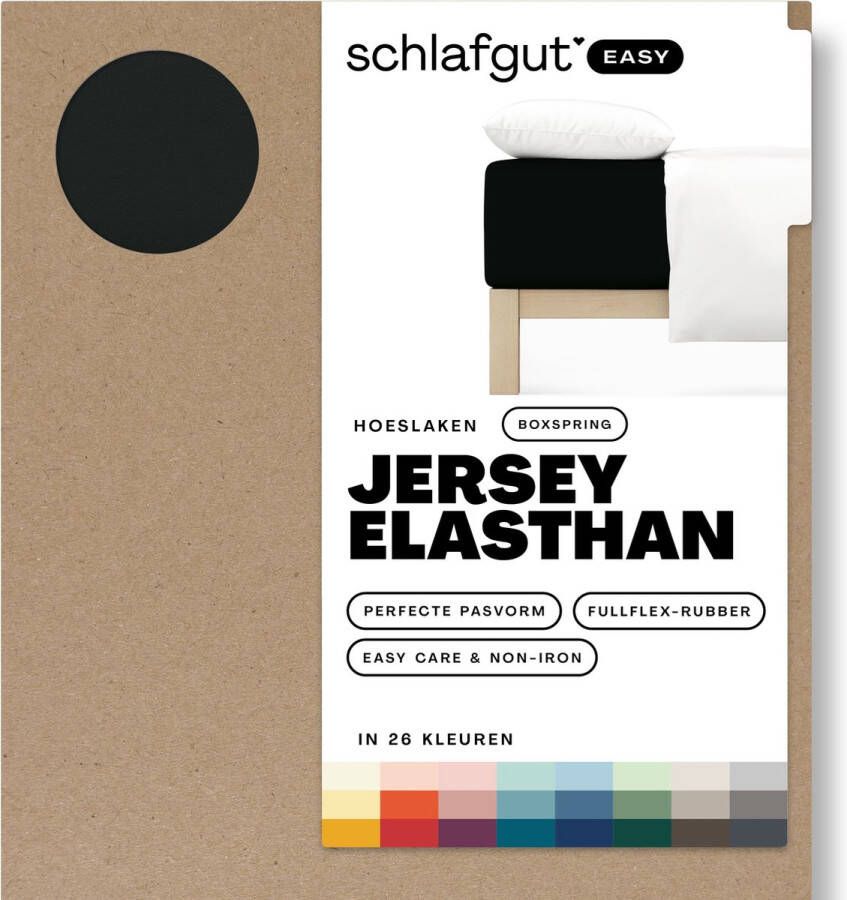 Schlafgut Boxspring Easy Jersey Elasthan Hoeslaken XL 180x200 200x220 799 Off-Black