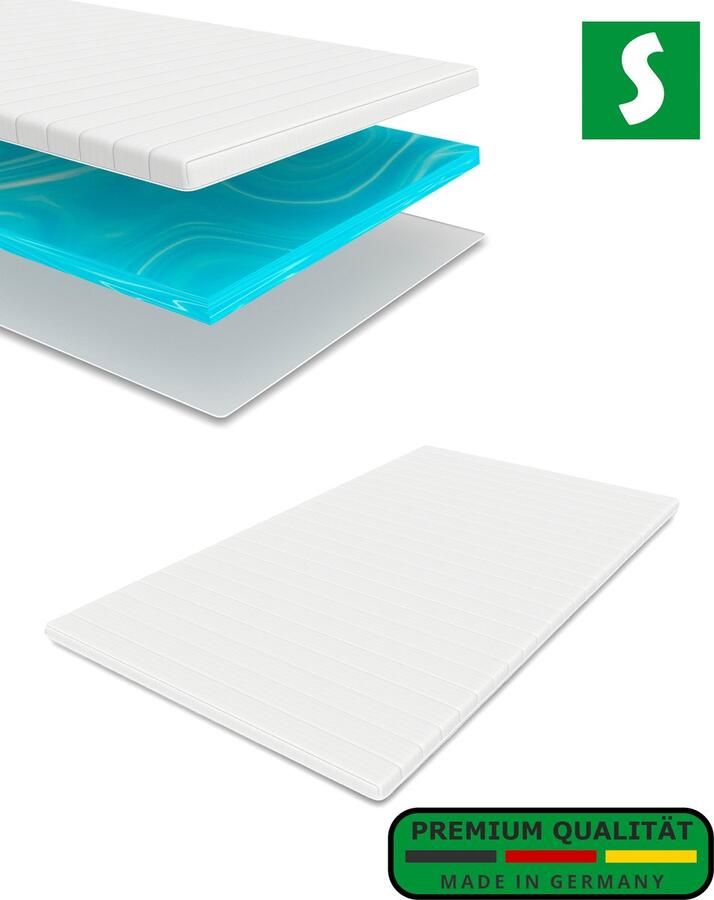 Schlaftroll Geltopper matrastopper met gelkern 120 x 200 cm en microvezelhoes