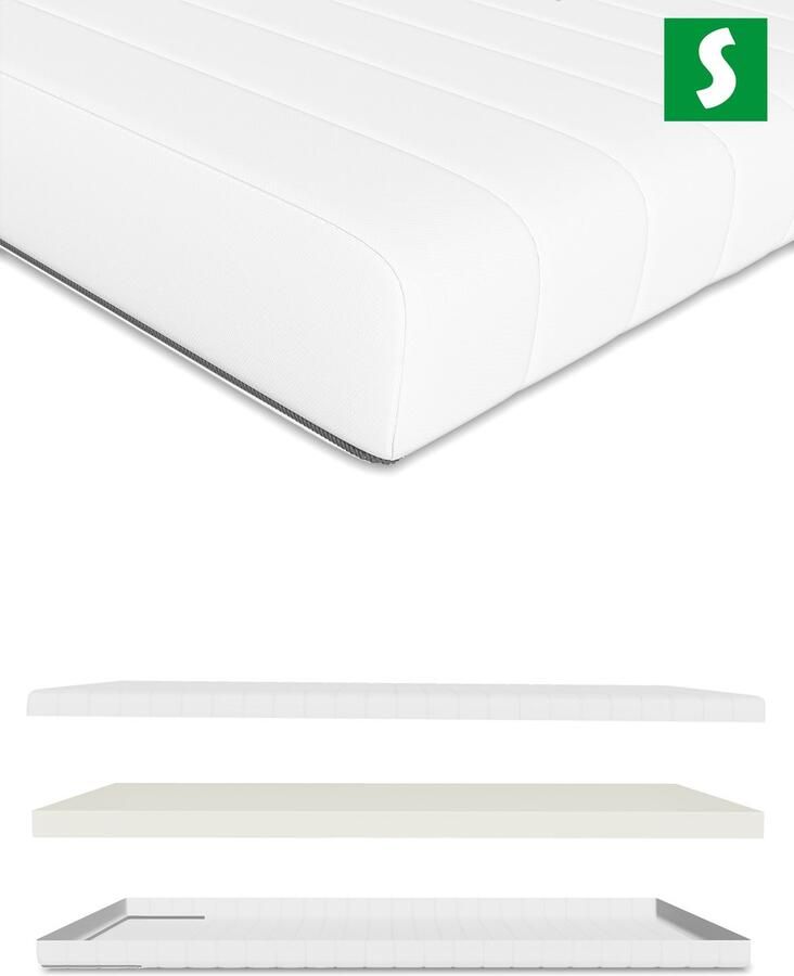 Schlaftroll Koudschuim Matras 120 x 200 cm Hoogte ca. 11 cm Koudschuimmatras Koudschuim Matras 120x200 eenpersoons Ergonomisch Ademende matrassen Koudschuim Matras gemiddeld