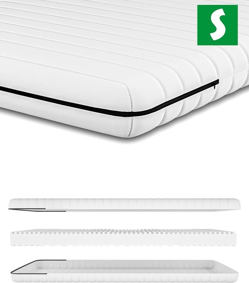 Schlaftroll Koudschuim Matras 120x200 7 zones koudschuim hoogwaardig plus tijk 15 cm Zacht