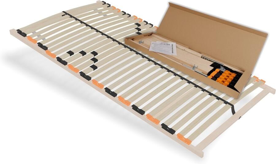 Schlaftroll Lattenbodem 80x200 cm – 7-zones veerframe van beukenhout met verstelbaar hoofdeinde Stevige lattenbodem voor zelfmontage