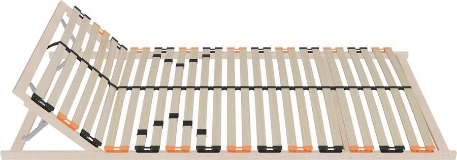 Schlaftroll Lattenbodem 90x200 cm – 7-zones veerframe van beukenhout met verstelbaar hoofdeinde Stevige lattenbodem voor zelfmontage