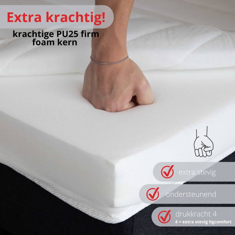 Schön TORRO Extra stevige topmatras Echt harde topper 8cm dik stevig ligcomfort 140x200cm topper