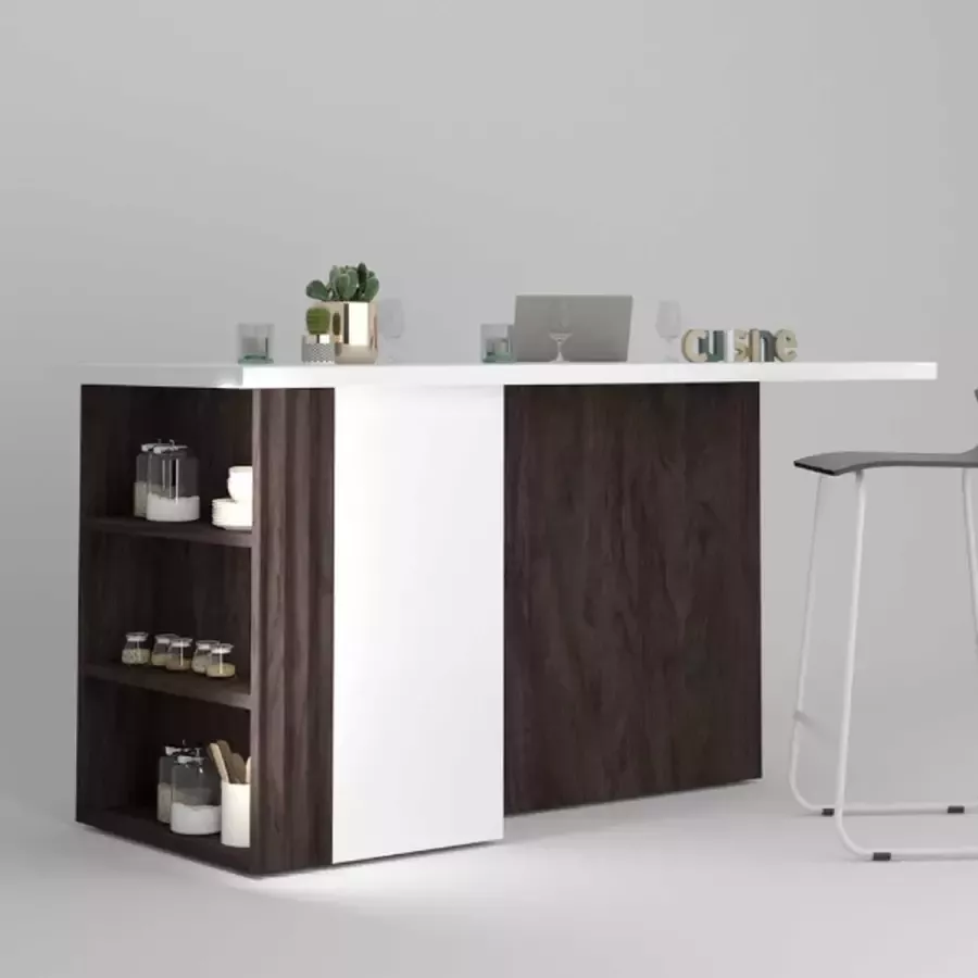 Sciae Keukeneiland & bartafel Armin 180cm bruin wit