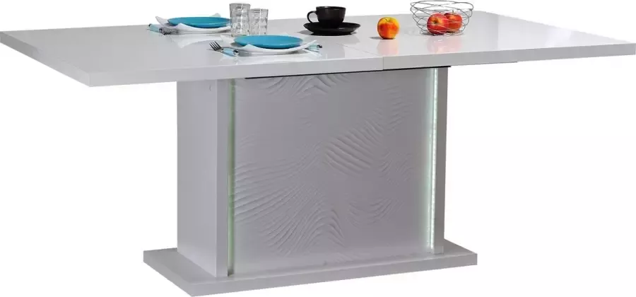 Sciae Verlengbare eettafel Kaia 180 225x100 hoogglans wit