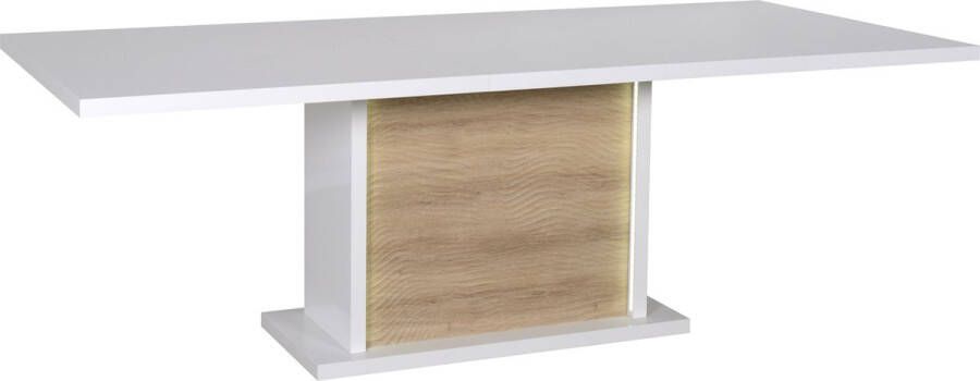 Sciae EMOB Verlengbare eettafel Kaia 180 225x100 hoogglans wit eik Eettafels outlet Wit; Hoogglans wit MDF; Spaanplaat Eettafels outlet Op voorraad