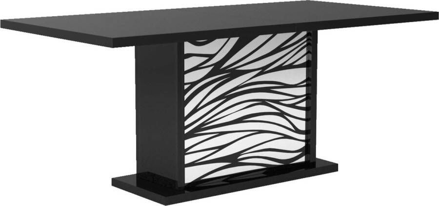 Sciae EMOB Verlengbare eettafel Siola 180 225 x 90 zwart Eettafels outlet Zwart Spaanplaat Eettafels outlet Op voorraad