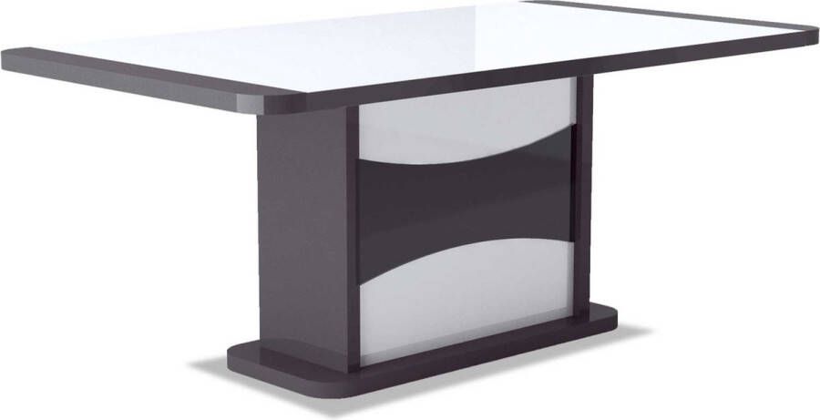 Sciae Verlengbare eettafel Teo 180 225x90 hoogglans antraciet wit