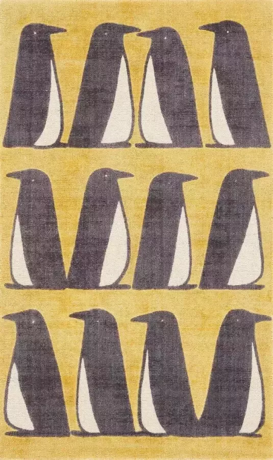 Scion Pedro Dandelion 23406 Vloerkleed 090x150 Rechthoek Laagpolig Tapijt Modern Geel Zwart_wit