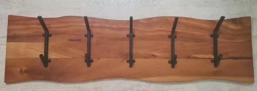Scissor Mountains Wandkapstok kapstok industrieel teak hout 10 haken 110 cm