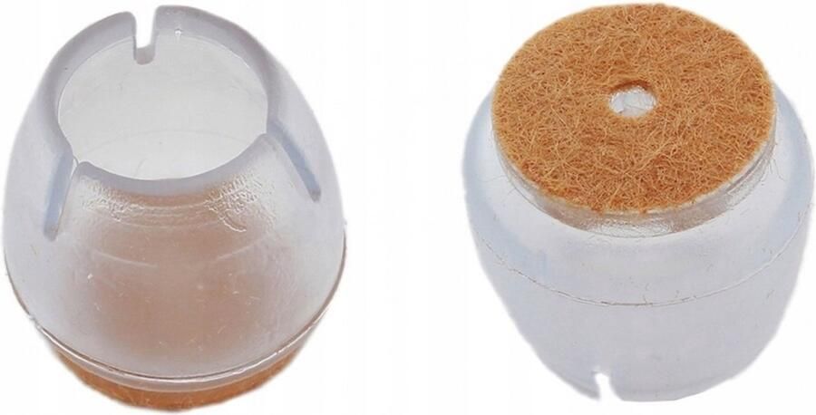 Scoby Ronde Stoelpoot Doppen Beschermers met Vilt Voor 25-29mm Stoelpoten Set van 4 Transparant