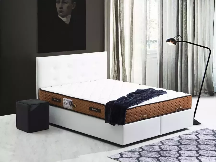 Zetelsenbedden.be Boxspring Promo 160cm compleet Boxspring met matras en topper Tweepersoonsbed met opbergruimte zwart structuurstof - Foto 2