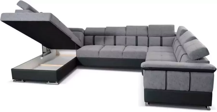 Zetelsenbedden.be Hoekbank Ibiza met slaapfunctie en opbergruimte links xxl wooneiland hoeksalon met bedfunctie en storage seatsandbeds.be