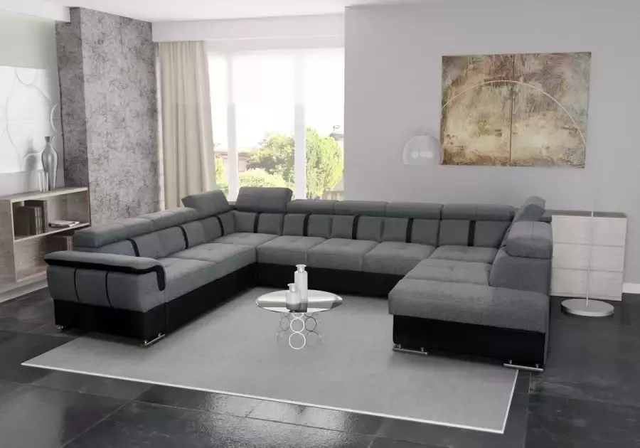 Zetelsenbedden.be Hoekbank Ibiza met slaapfunctie en opbergruimte rechts xxl wooneiland hoeksalon met bedfunctie en storage seatsandbeds.be - Foto 2